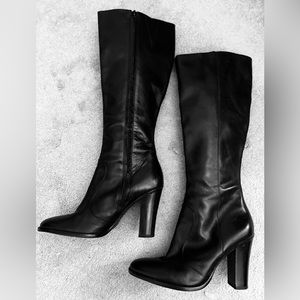 RALPH LAUREN BLACK LEATHER BOOTS